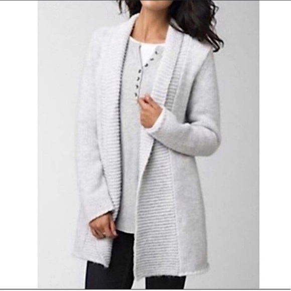 J Jill Chunky Alpaca Blend Cardigan in Dove Gray size Small - Picture 1 of 13